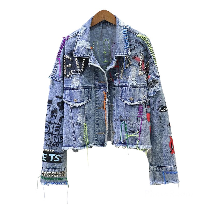 Rebel Denim Jacket Dope Art Design Size Medium NWOT | eBay