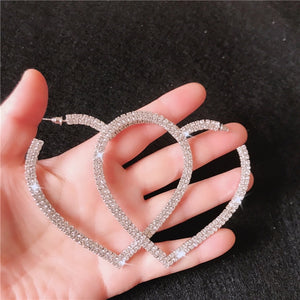 Heart Crystal Hoop Earrings