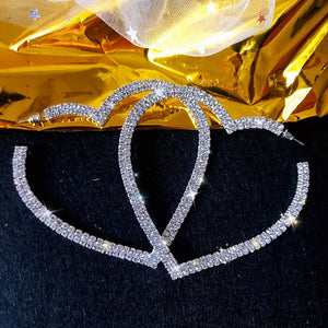 Heart Crystal Hoop Earrings