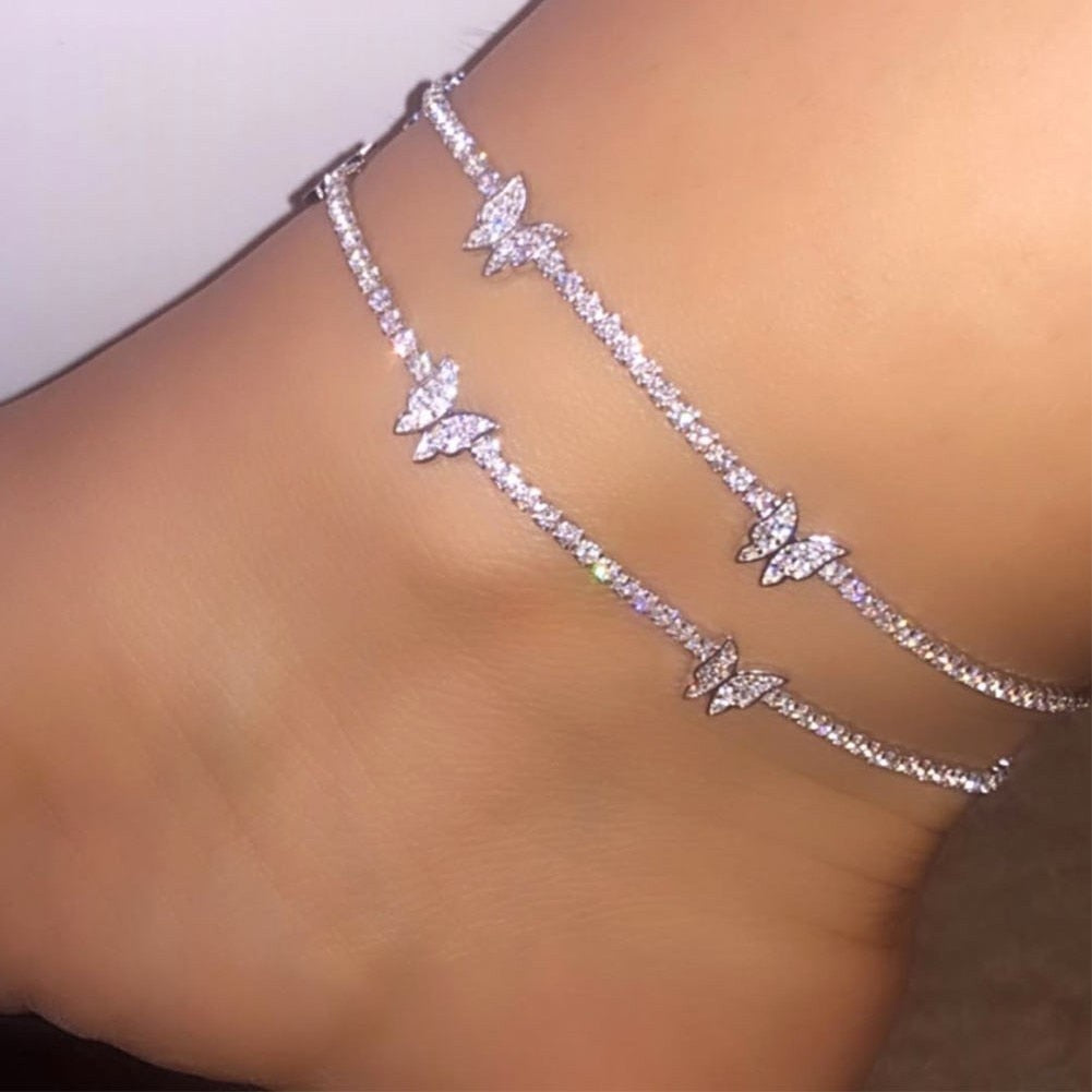 Butterfly Crystal Anklet